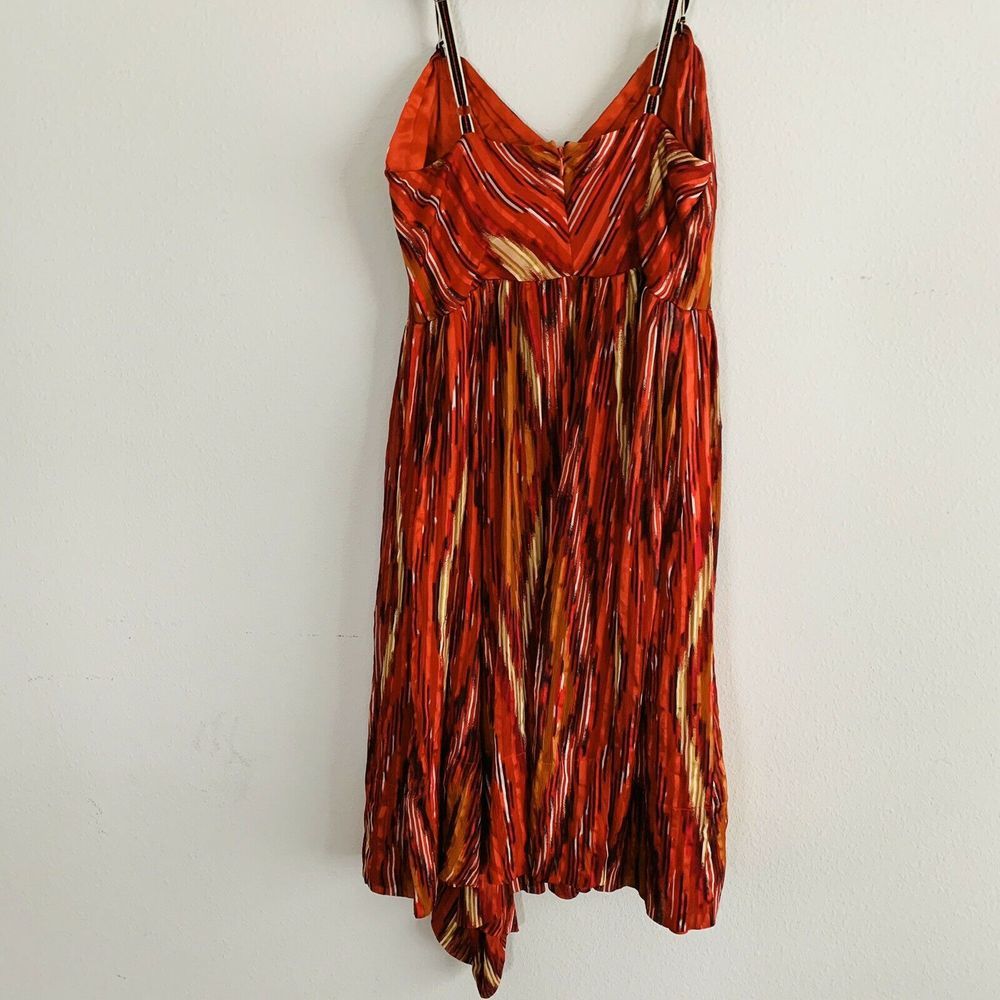 BCBGMaxazria Runway Silk Red Fit Flare Midi Dress - Picture 4 of 4